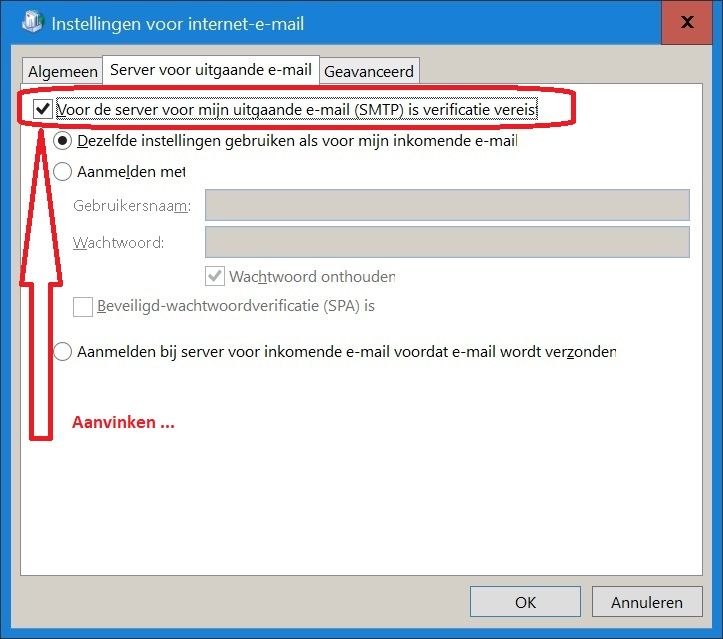 Serverfout 550, Unable to relay, Windows 10 Help